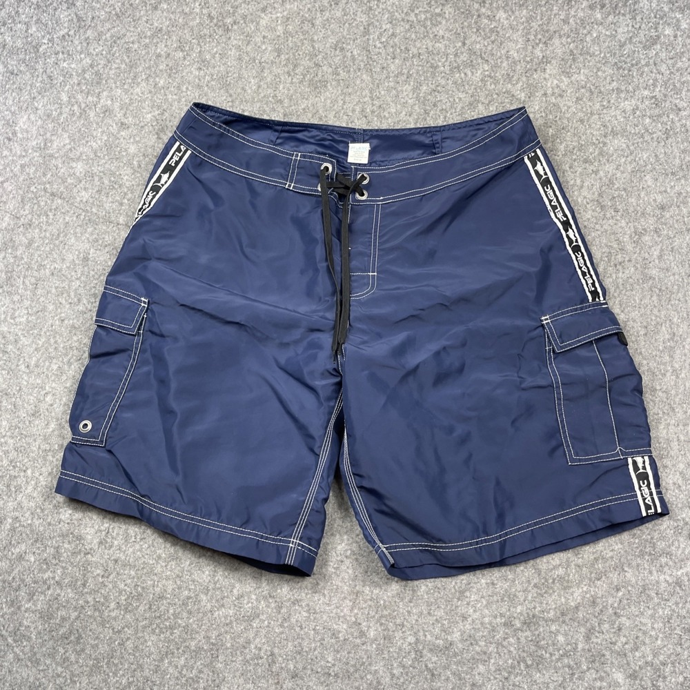 Pelagic Board Shorts Mens 34 Fishing Swim Trunks Blue Fin Short Nylon Cargo 9"